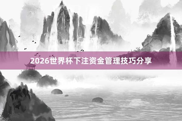 2026世界杯下注资金管理技巧分享