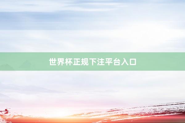 世界杯正规下注平台入口