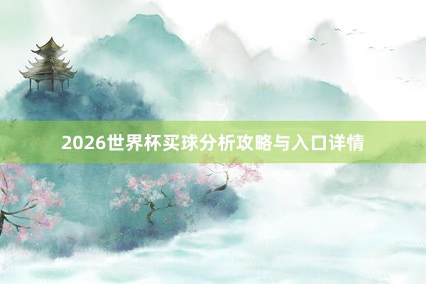 2026世界杯买球分析攻略与入口详情